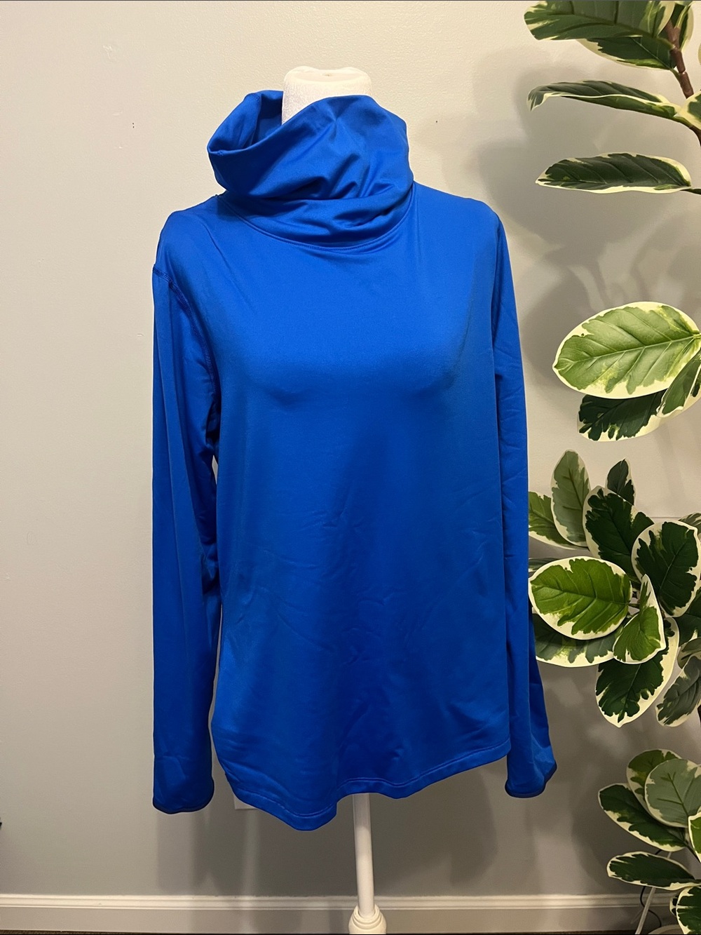 Nike Pro Dri Fit Women’s Cobalt Blue Long-sleeved Cowl Neck Athletic Top